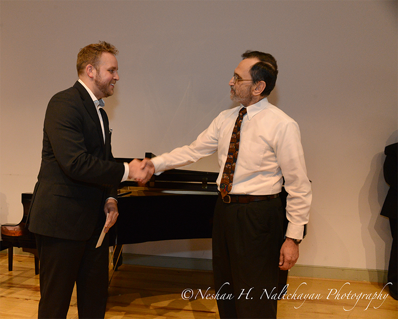 First prizewinner tenor Christopher Magiera and Dr. Robert Misbin